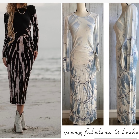 Young Fabulous & Broke Dresses & Skirts - Young Fabulous & Broke Long Sleeve Tie Dye Dress